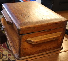 Vintage  hand made wood box with mirror 16 by 11 by 7 inches Solid pine - £70.92 GBP