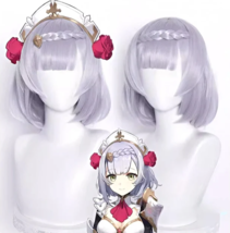 Game Genshin Impact Noelle cosplay wigs, Silver purple short  wig for cosplayer - £38.36 GBP