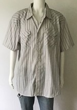 HIGH NOON Stone Striped Short Sleeve Snap Button Casual Western Shirt (S... - $14.95