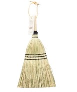 AUTHENTIC DELUXE WHISK BROOM - Amish Corn Straw Hand Brush &amp; Handle - $24.97