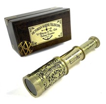 Vintage Pirate Telescope w/ Wooden Box Handheld Maritimes Spyglass Gift For Kids - $20.52