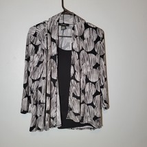 Liz McCoy Womens Shirt Small With Outer Attached Cover Up Black - £9.95 GBP