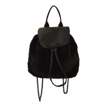 Kendall + Kylie Nikki mini backpack in black faux leather and faux fur - $62.65 CAD