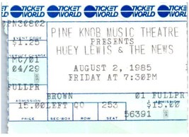 Huey Lewis &amp; The News Ticket Stub August 2 1985 Pin Bouton Michigan - £35.81 GBP