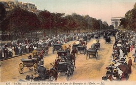 Paris France ~ L&#39;Avenue Du Bois De BOULOGNE-L&#39;Arc Triomphe-Tinted Postal Phot... - £7.90 GBP