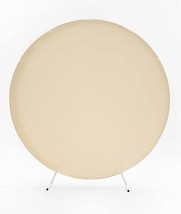 6.5 ft Round Backdrop Cover Solid Color Round Backdrop Baby Shower Beige Color B - £41.40 GBP
