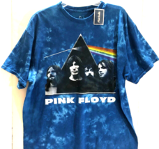 PINK FLOYD Dark Side of The Moon Tour Tie Dye Blue Reproduction T-Shirt ... - $25.17