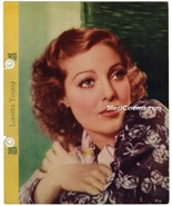 LORETTA YOUNG - 2OTH FOX STAR-IN ACTION Color Photo &amp; Facts &#39;30s Dixie C... - $47.99 CAD
