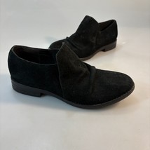 Eileen Fisher 7 Black Suede Loafers Slip On Shoes - $45.57