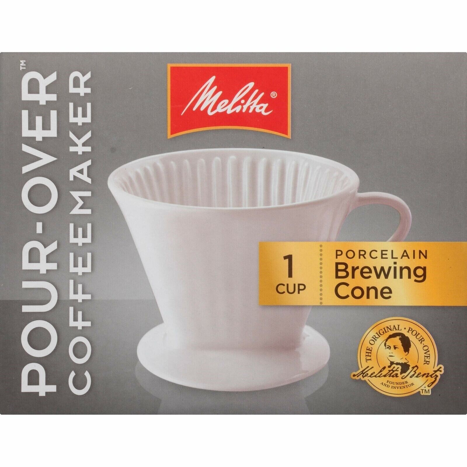 Melitta Coffee Makers Pour-Over Coffee Brewer Cone, Porcelain 1 cup - $23.08