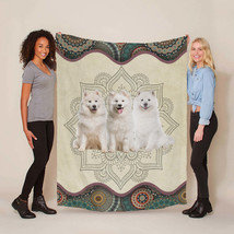 Funny Samoyed Dog Mandala Floral Art Blanket Christmas Gift For Dogs Pet Lover - £45.78 GBP+