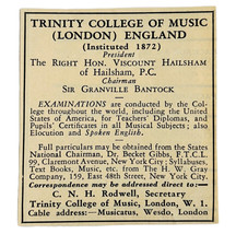 1936 London Trinity College Of Music Advertisement Musical Education UK ... - $369.57 MXN
