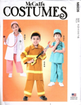 McCalls Costumes M8226 Child Fire Fighter Doctor Scrubs Sewing Pattern New - $15.76