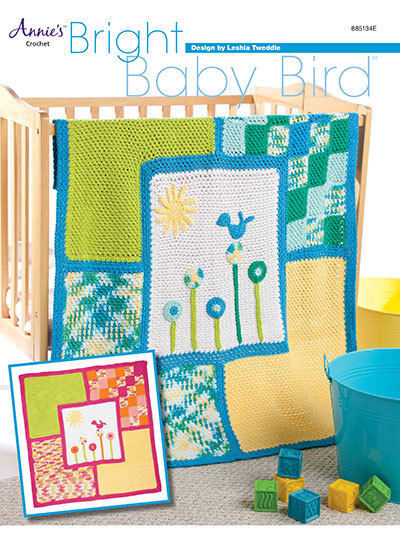 Bright Baby Birds Crochet Baby Afghan Patterns Boy or Girl Blanket Appliques NEW - $6.88