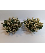 Vintage Christmas Set Of Two Gold Golden Pinhead Berry Candle Rings - $261.90 MXN