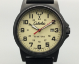 Cabela&#39;s Watch Men 38mm Gunmetal Date 50M Leather Band New Battery - £27.39 GBP