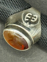 Sterling Silver Signet Ring w/Carnelian Agage and Gye Nyame Adinkra Symbo - $850.00