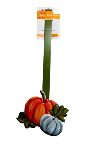 Seasonal Collection Pumpkin Thanksgiving Themed Metal Wreath Hanger 13In... - $13.37