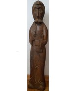 ANTIQUE WOOD CARVING OF ROMAN CATHOLIC MISSIONARY PRIEST. QUEBEC CANADA.... - £157.27 GBP