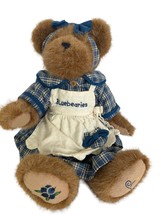 Boyds Bear Teddy Muffin B Bluebeary Plush Blue Plaid Dress Blueberry Gir... - $16.99