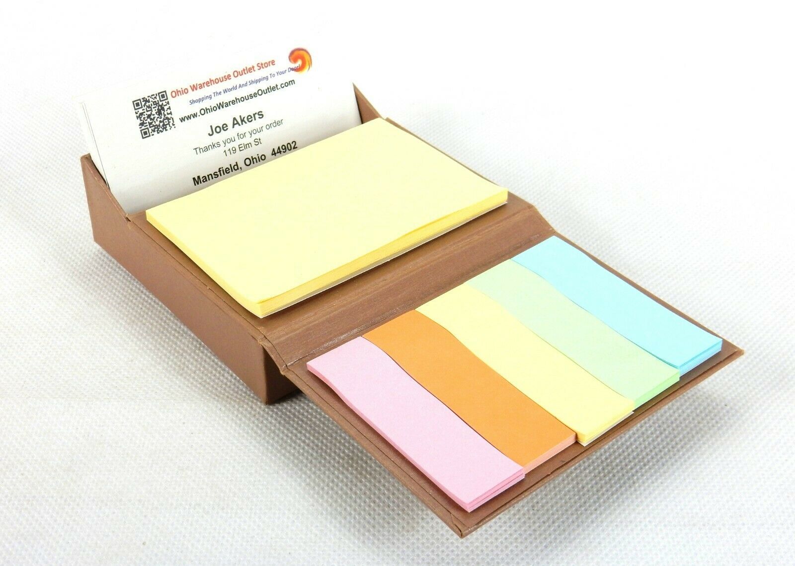 Business Card Holder w/Sticky Notes &amp; Scratch Paper, Recycled, Sweda# DK... - $6.81