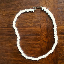 Vintage Puka Shell Necklace hook and loop Clasp 17&quot; end to end. - £16.55 GBP