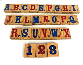 Wooden Alphabet Blocks with Images / Pictures Opposite Side Lot Of 26 - £10.40 GBP