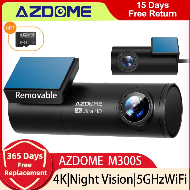 AZDOME M300S 4K + 1080P Dual Dash Camera with 5.8GHz WiFi GPS Night Vision 24 - £98.43 GBP