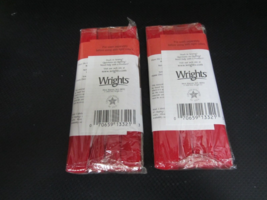 Lot of 2 Wright&#39;s Double Fold Extra Wide Bias Tape - Scarlet - #206 - 3 Yd Packs - £7.77 GBP