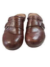 Dansko Shoes Womens 40 Mules Clogs Heels 3823450200 Brown Leather Slip On - $26.18