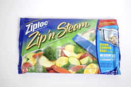 Ziploc Zip &#39;n Steam Cooking Bags Microwave Medium Meal Prep 10 Bag 1 Pac... - £19.87 GBP