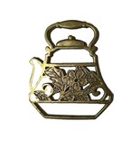 Vintage Crowning Touch Brass Tea Kettle w/Center Flower Design 4 Feet Tr... - €23,86 EUR
