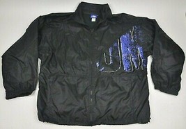 Vtg Umbro Spellout Graphic Windbreaker Jacket Vented Graffiti Sz L Black Purple - £13.62 GBP