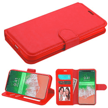 Leather Flip Wallet Phone Holder Protective Case Cover RED For LG Stylo 6 - £5.31 GBP