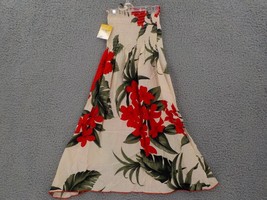 Favant Girls Butterfly Dress SZ 12 Cream Red Hibiscus Palm Elastic Front... - £11.84 GBP