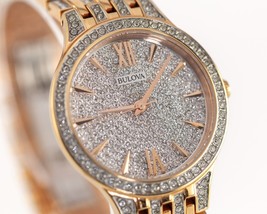 Bulova Women&#39;s Phantom Quartz Swarovski Crystal Wrist Watch 98L235 - £191.08 GBP