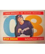  2009 Topps Heritage Short Print Baseball Card-#490 Ryan Braun-ex/mt  - £1.96 GBP