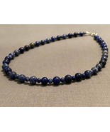 Lapis Lazuli Necklace, Blue Lapis Necklace, Lapis Bead Necklace, Blue Be... - £53.15 GBP