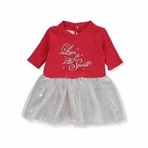 Bonnie Jean Little Girls Christmas Holiday Red Silver Sparkle Tutu Dress, 3 MO - £15.03 GBP