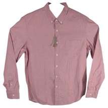 J Crew Light Red Long Sleeve Shirt Mens Organic Cotton Stretch Classic L... - £29.97 GBP