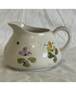 Vintage Selca Hand Painted Floral Pitcher Wide Mouth Portugal P3315 Eclectic