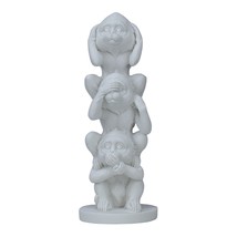 Three wise monkeys Cast Marble Sculpture Statue - £34.00 GBP