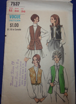 Vogue Misses’ Vest Size 12 #7537 - $7.99