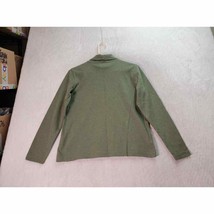 Lands&#39; End Shirt Top Women Petite Small Green 100% Cotton Long Sleeve Turtleneck - £14.10 GBP
