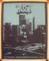 Rush Poster Silkscreen Cityscape Post Gazette Pavilion Pittsburgh July 2 - £135.19 GBP