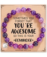 Natural Stone Bracelet Sometimes Your Forget You&#39;re Awesome Reminder Bra... - $35.10