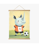 Riley the Defender Rhino Wood Frame Hanger by Dancing Littles Jungle - $55.48 CAD