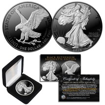 Black Ruthenium Silhouette 1 Troy Oz Us Mint 2024 American Silver Eagle With Box - £67.23 GBP