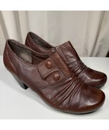 Baretraps Womens Tyley Brown  Leather Slip On 2.5&quot; Cone Heel Ankle Boot ... - $400.59 MXN
