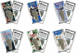 Atlantic City FootWhere® Souvenir Fridge Magnets. 6 Piece Set. Made in USA - £26.33 GBP